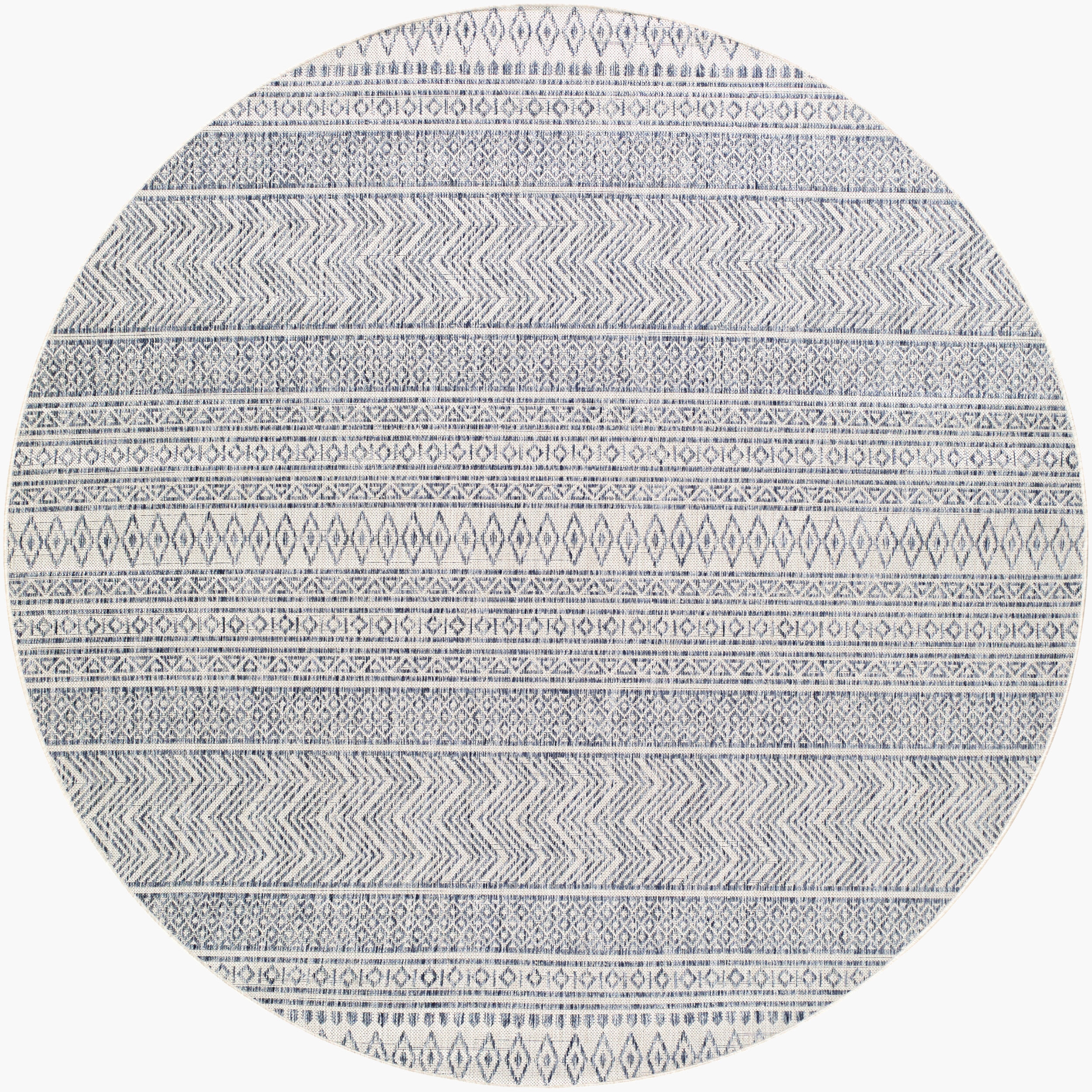 Eagean Gray Outdoor 6'7" x 6'7" Machine Woven Rug - Image 0