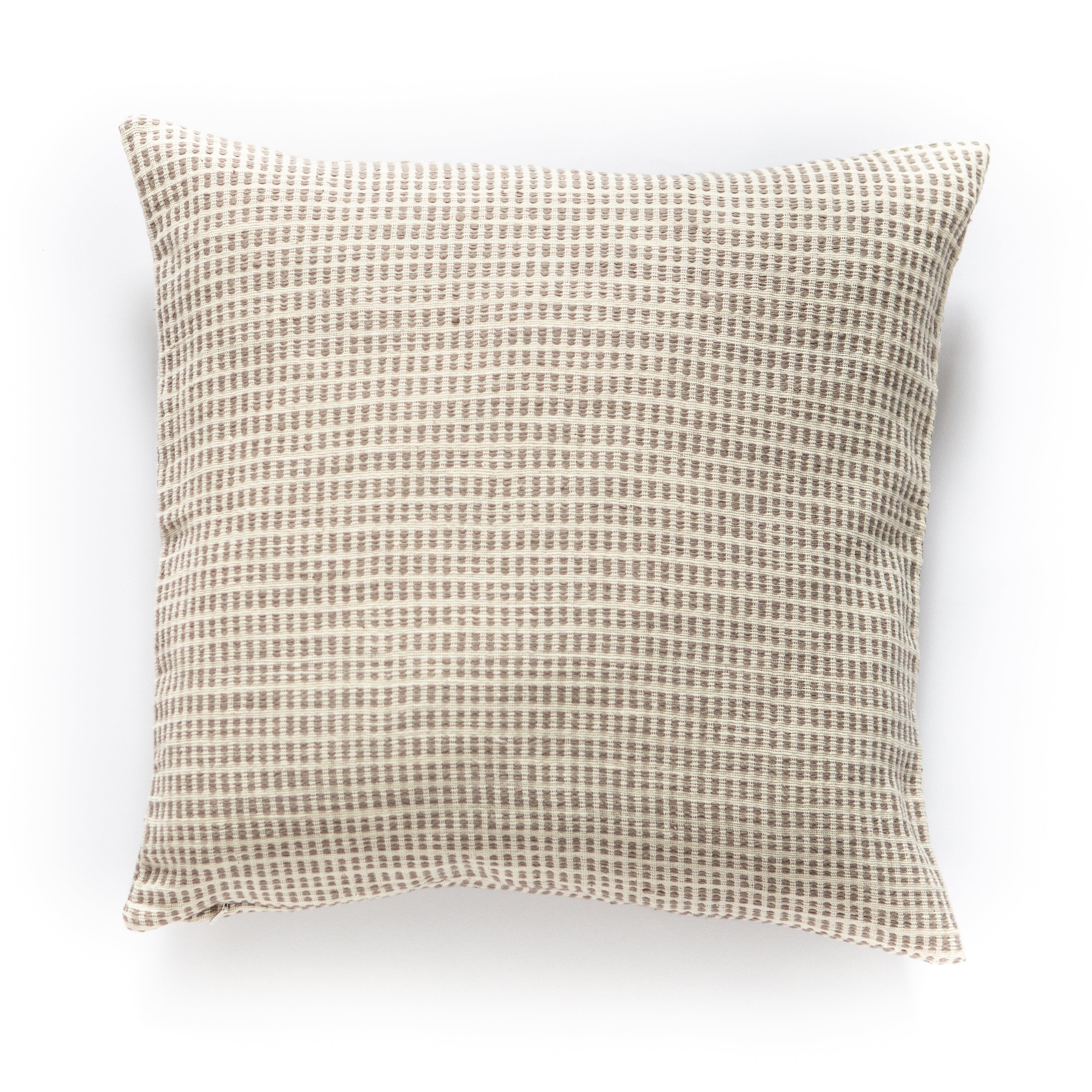 Akobo Handwoven Ethiopian Cotton Pillow Cover | Stone | 20" x 20" - Image 0