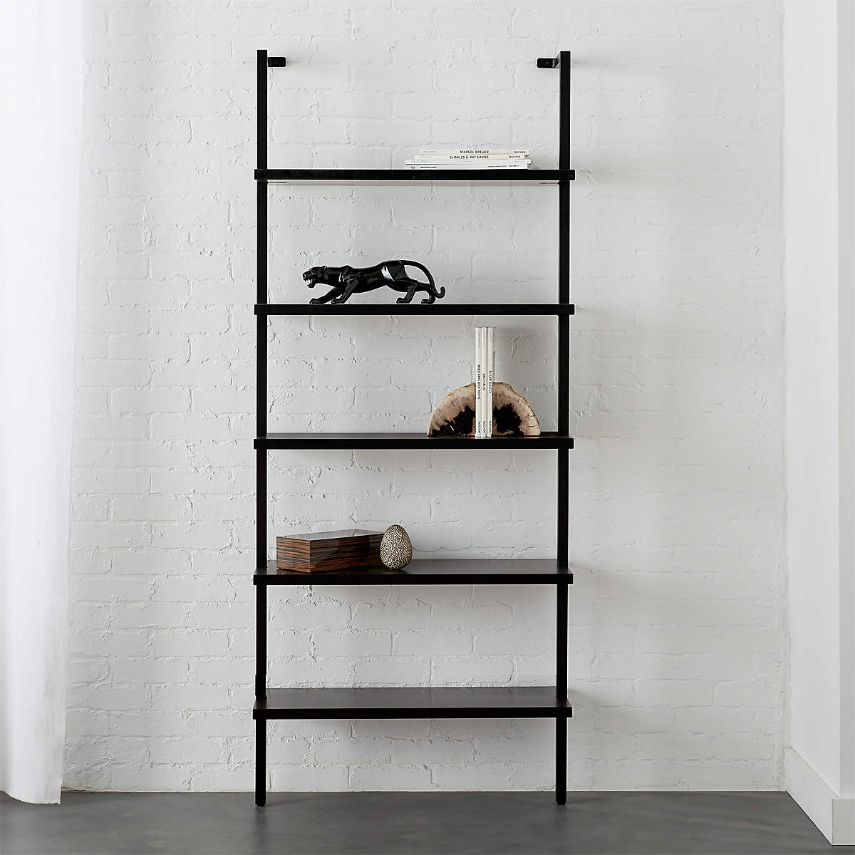 Stairway Black Wall-Mounted Bookcase - 72.5" Height - Image 4