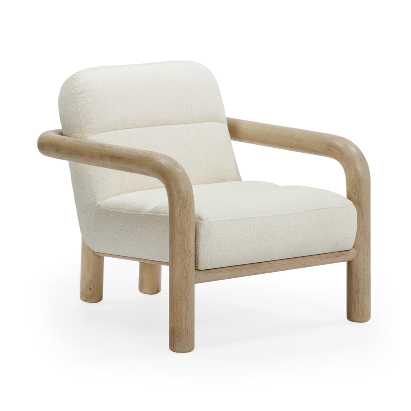 Bekah Cream Texture Weave Accent Chair - Image 0