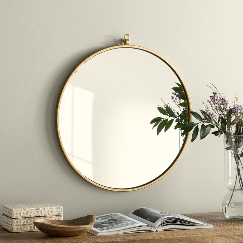 Cassie Metal/Manufactured Wood Round Wall Mirror - Image 2