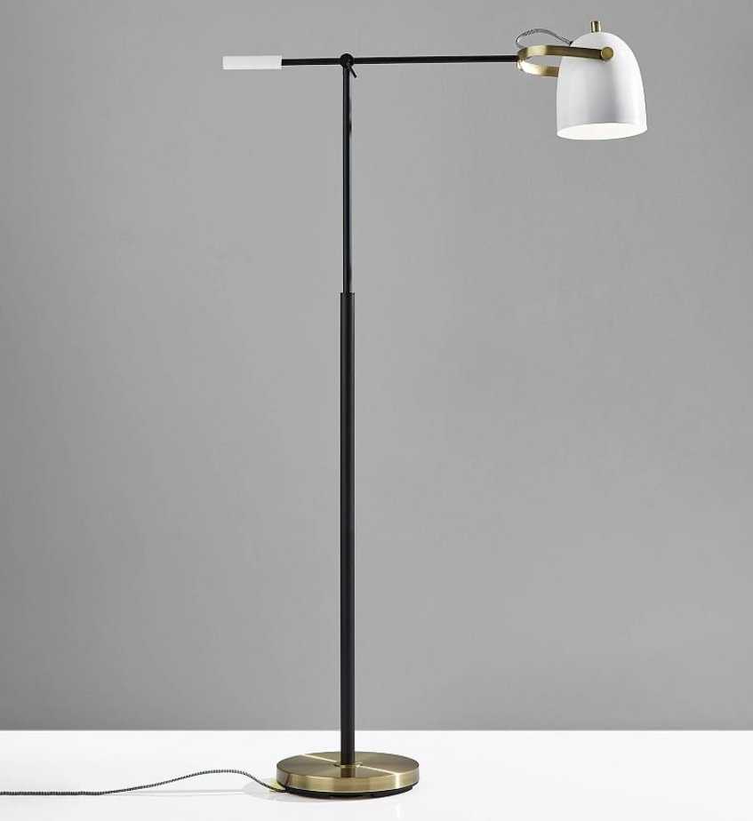 Kenneth Metal Floor Lamp, Antique Brass - Image 5