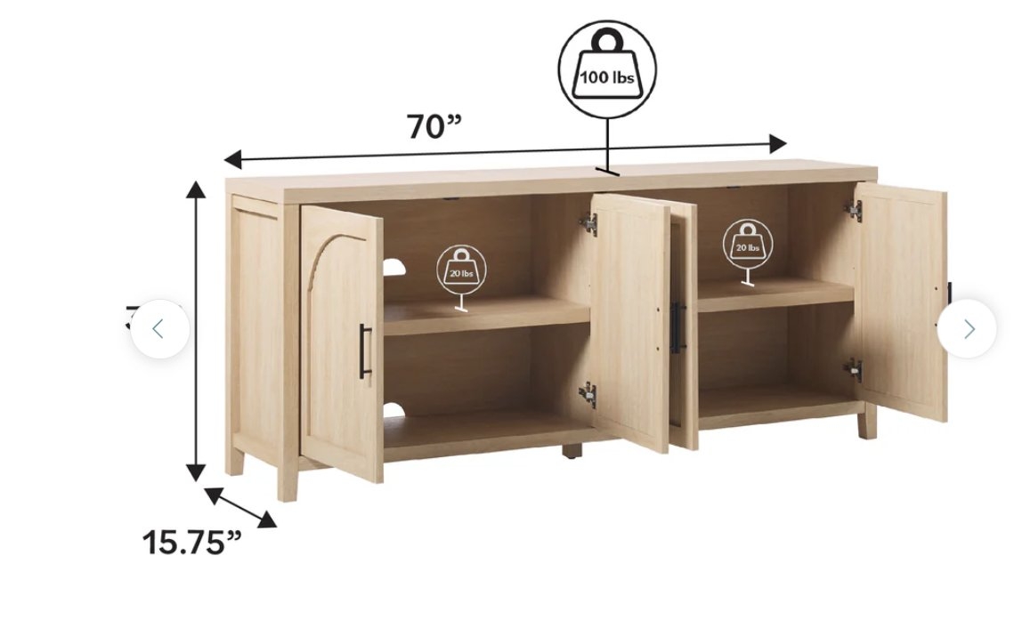 Sasha Modern Reeded Sideboard / TV Stand - Image 3