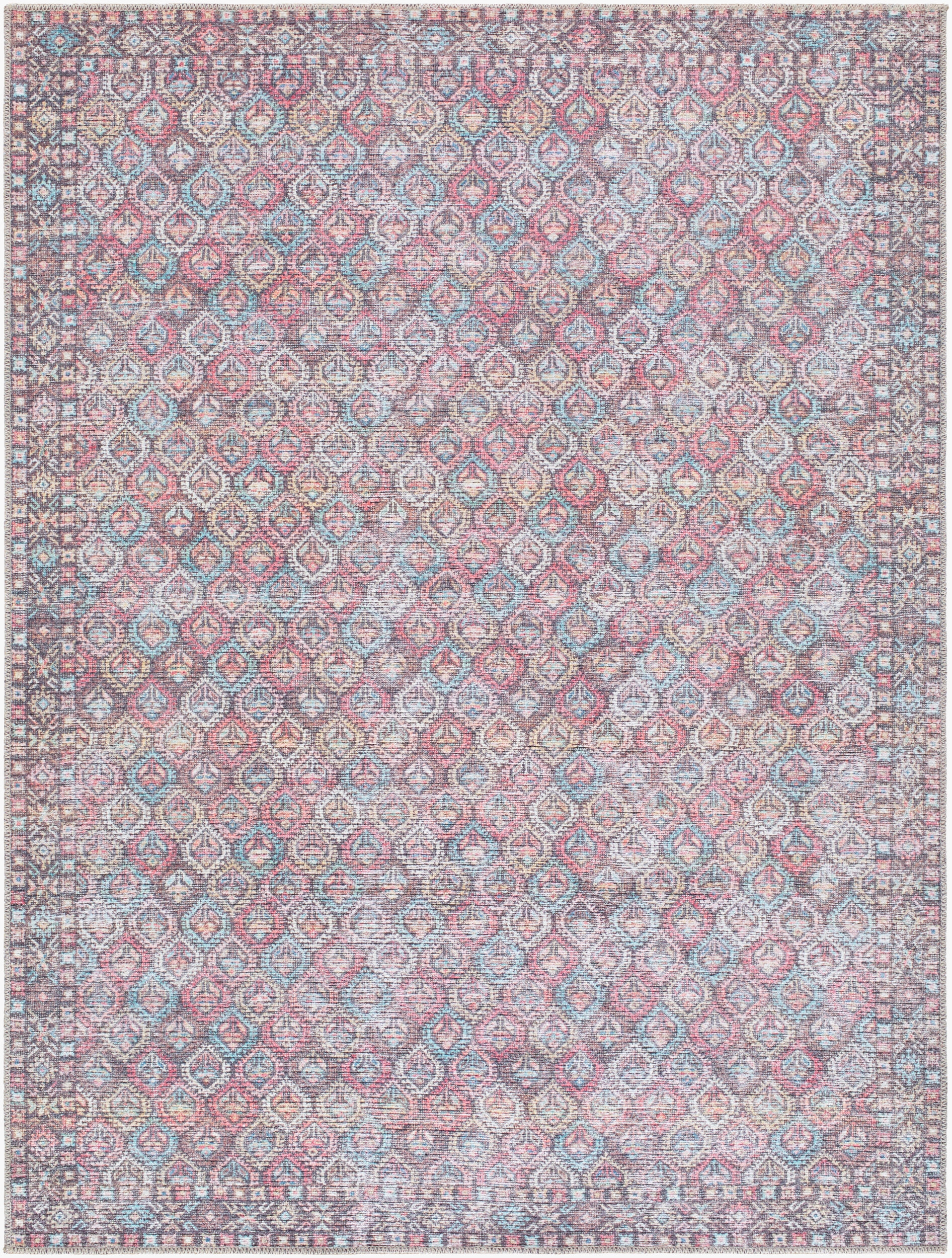 Vinny Red Indoor 6'7" x 9' Machine Woven Rug - Image 0