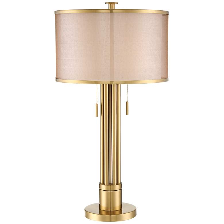 Possini Euro Cadence 30" Modern Glass Column Lamp with Dimmer - Image 0