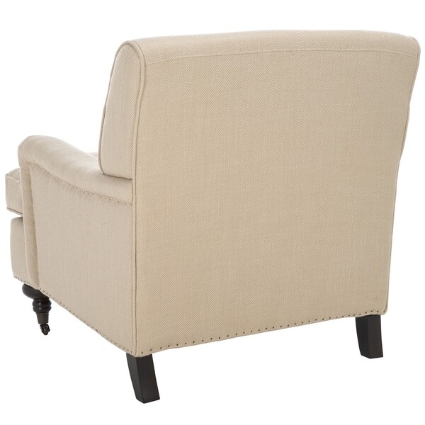 Chloe Club Chair - Beige/Espresso - Safavieh - Image 2