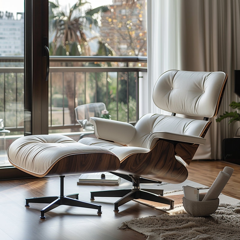 Marlanna Genuine Leather Top Grain Leather Swivel Lounge Chair and Ottoman and Armrest - Image 1