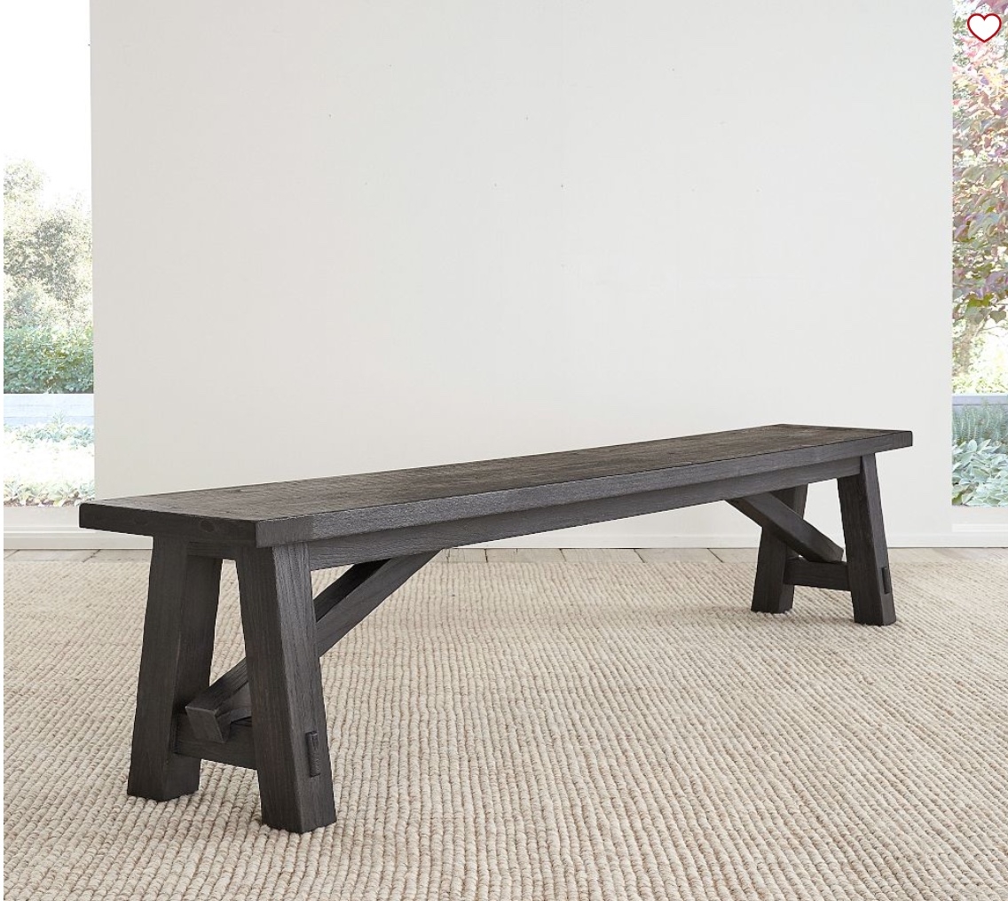 Toscana Dining Bench, 74"L x 14"W, Dusty Charcoal - Image 0