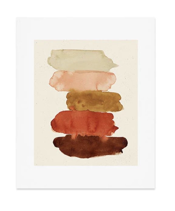 Watercolor Swatches Rust Brown by Pauline Stanley - Framed Wall Art Bamboo 30" x 30" - Image 1
