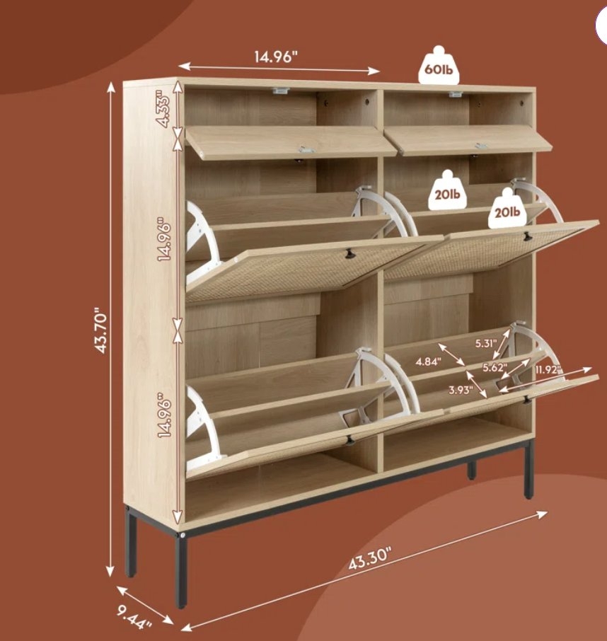 16 Pair Shoe Storage Cabinet - Image 1