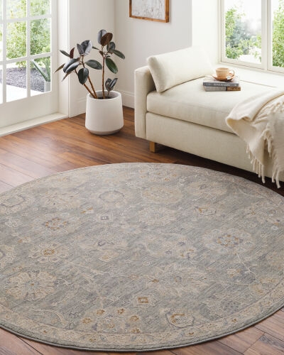 Avant Garde Beige Indoor 6'7" x 6'7" Machine Woven Rug - Image 0