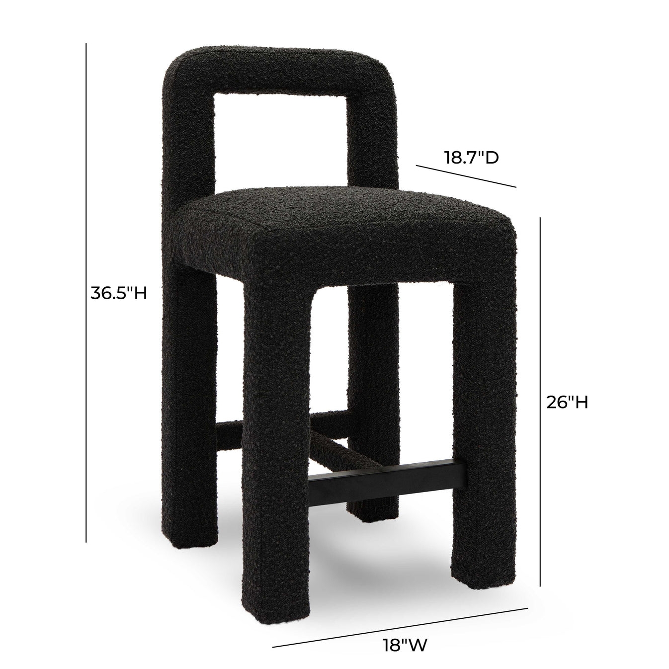 Hazel Boucle Counter Stool - Image 3