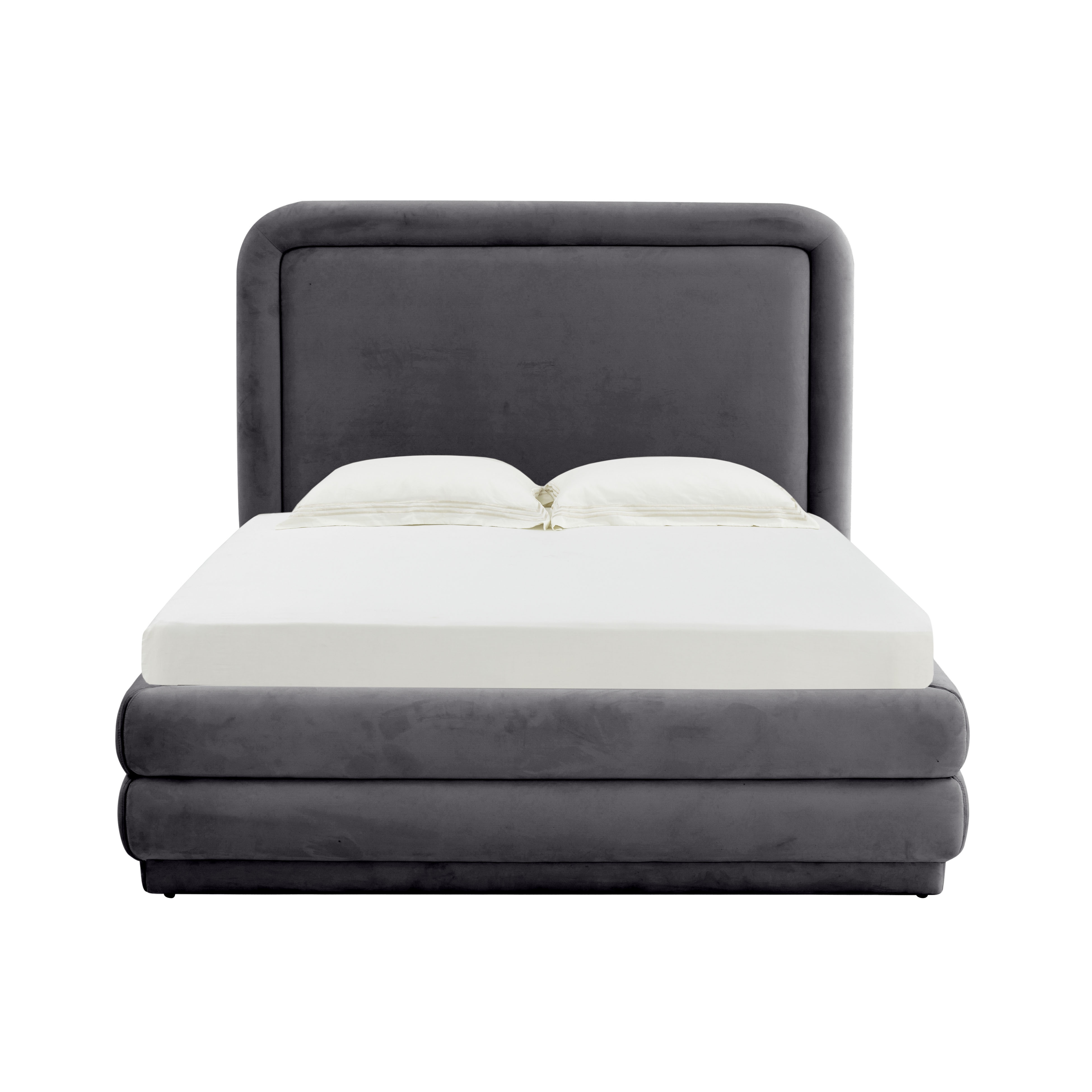 Briella Dark Grey Velvet Bed in Queen - Image 2