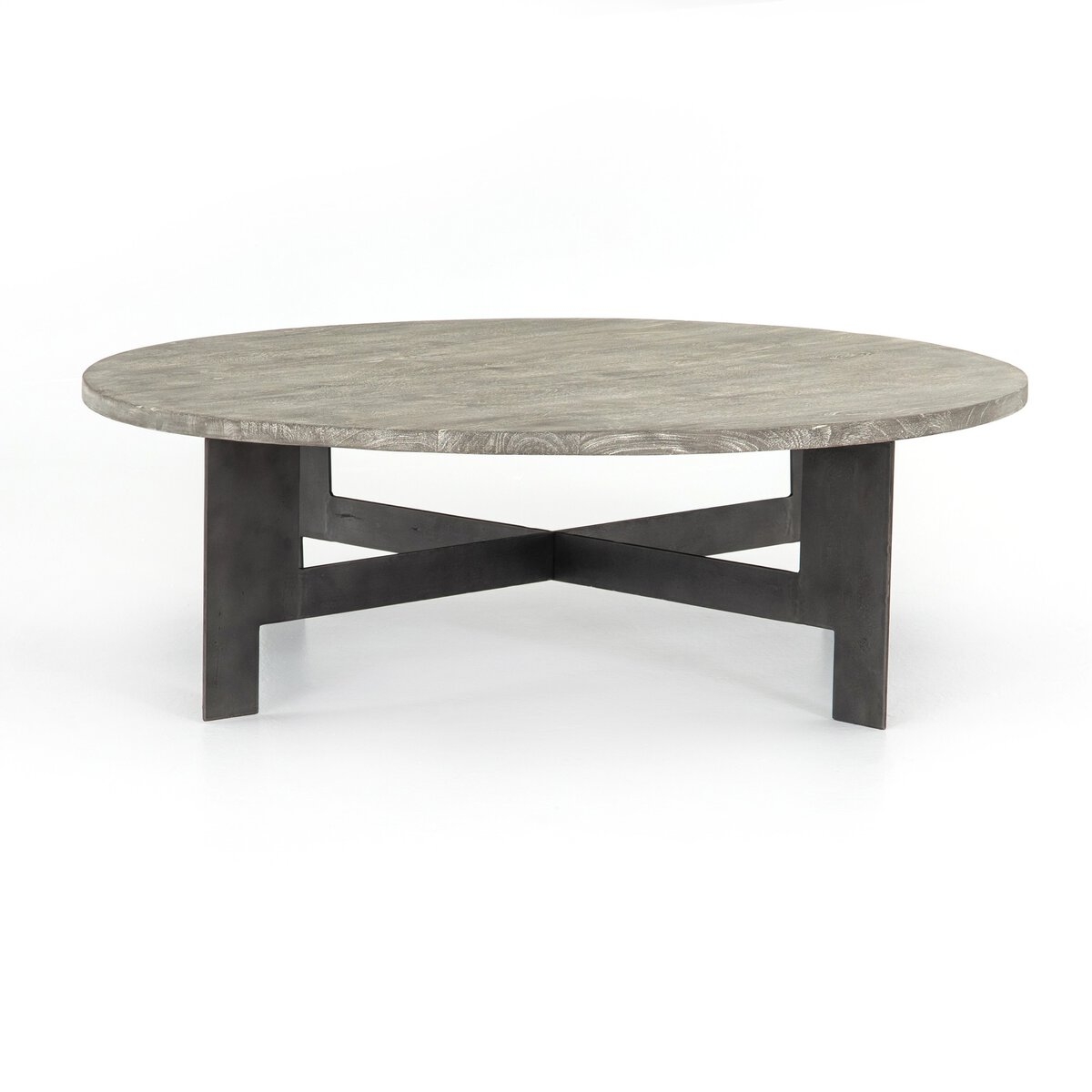 Round Coffee Table With Iron - Charcoal - Image 0