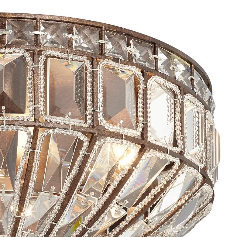 Vienna Full Spectrum Ibeza 15 1/2" Mocha and Crystal Ceiling Light - Image 3