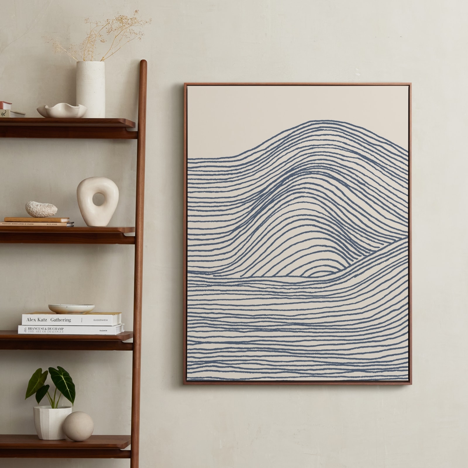 Rolling Waves I, 30" x 40", Canvas, Walnut Frame - Image 1