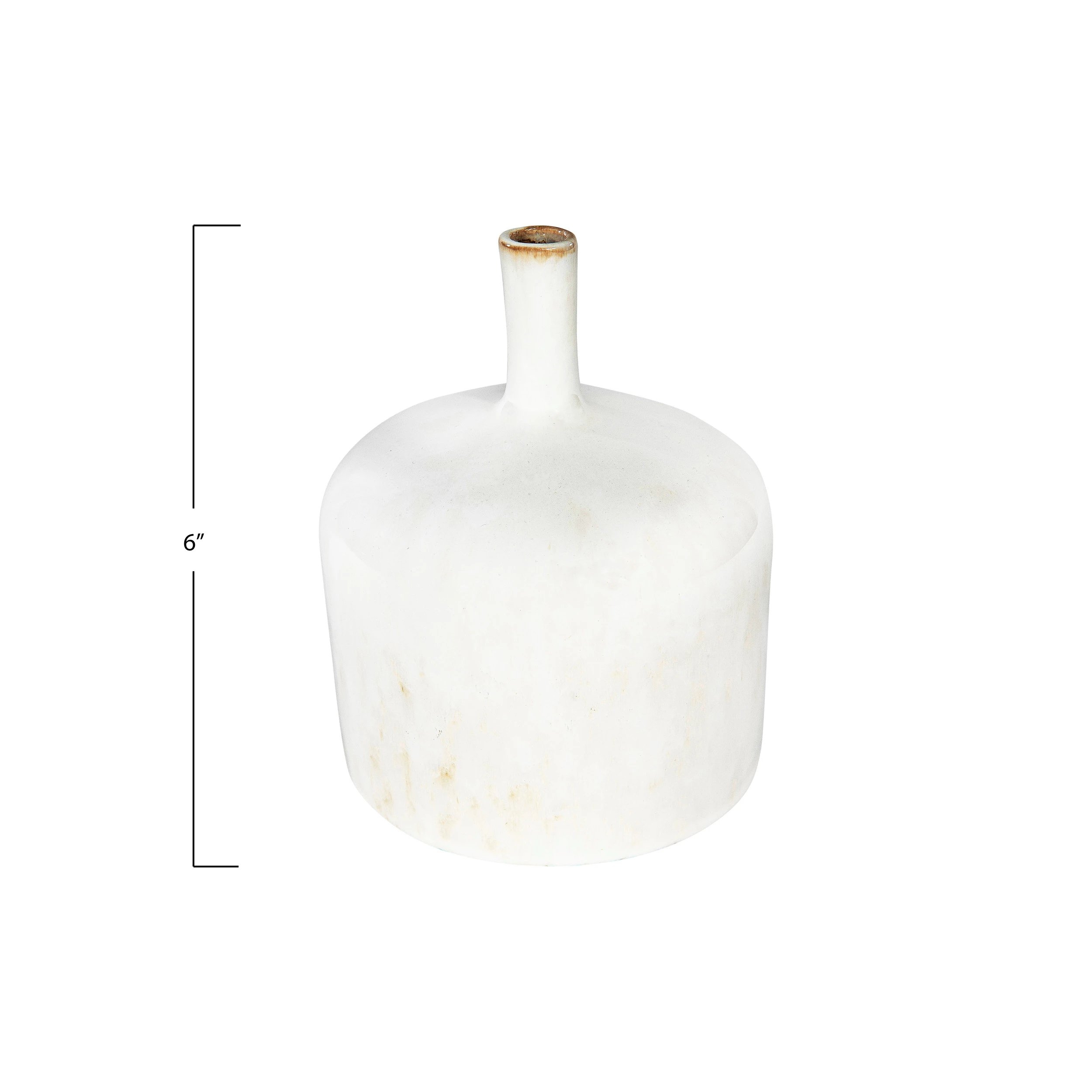 Small Cream Stoneware Vase with Reactive Glaze Finish (Each one will vary) - Image 2