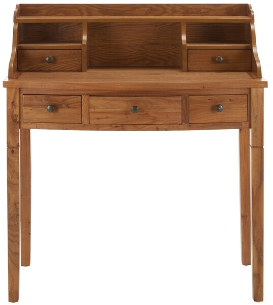 Landon 5 Drawer Writing Desk - Oak - Safavieh - Image 0
