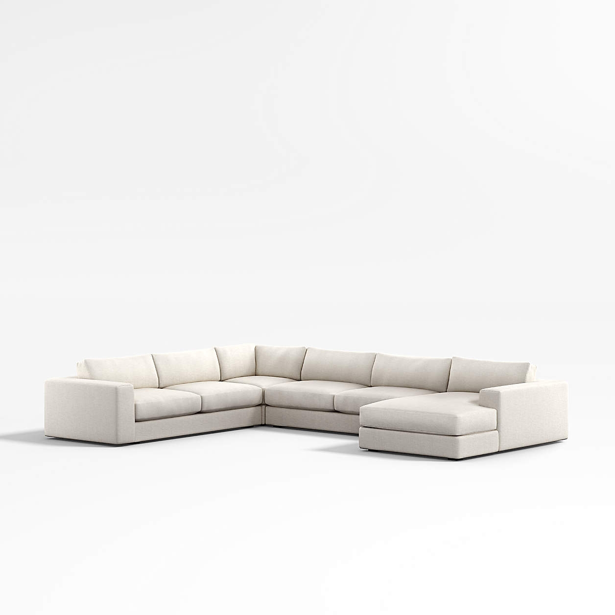 Aris Deep 4-Piece Right-Arm Chaise Sectional Bench Sofa with Wedge - Image 0