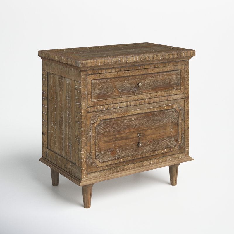 Rahul Rustic Nightstand with USB - Image 2