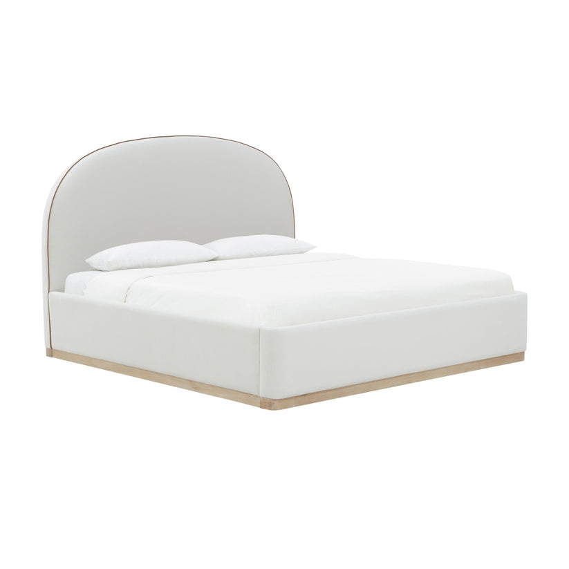 Marlow Velvet Bed - Cream - King - Image 0