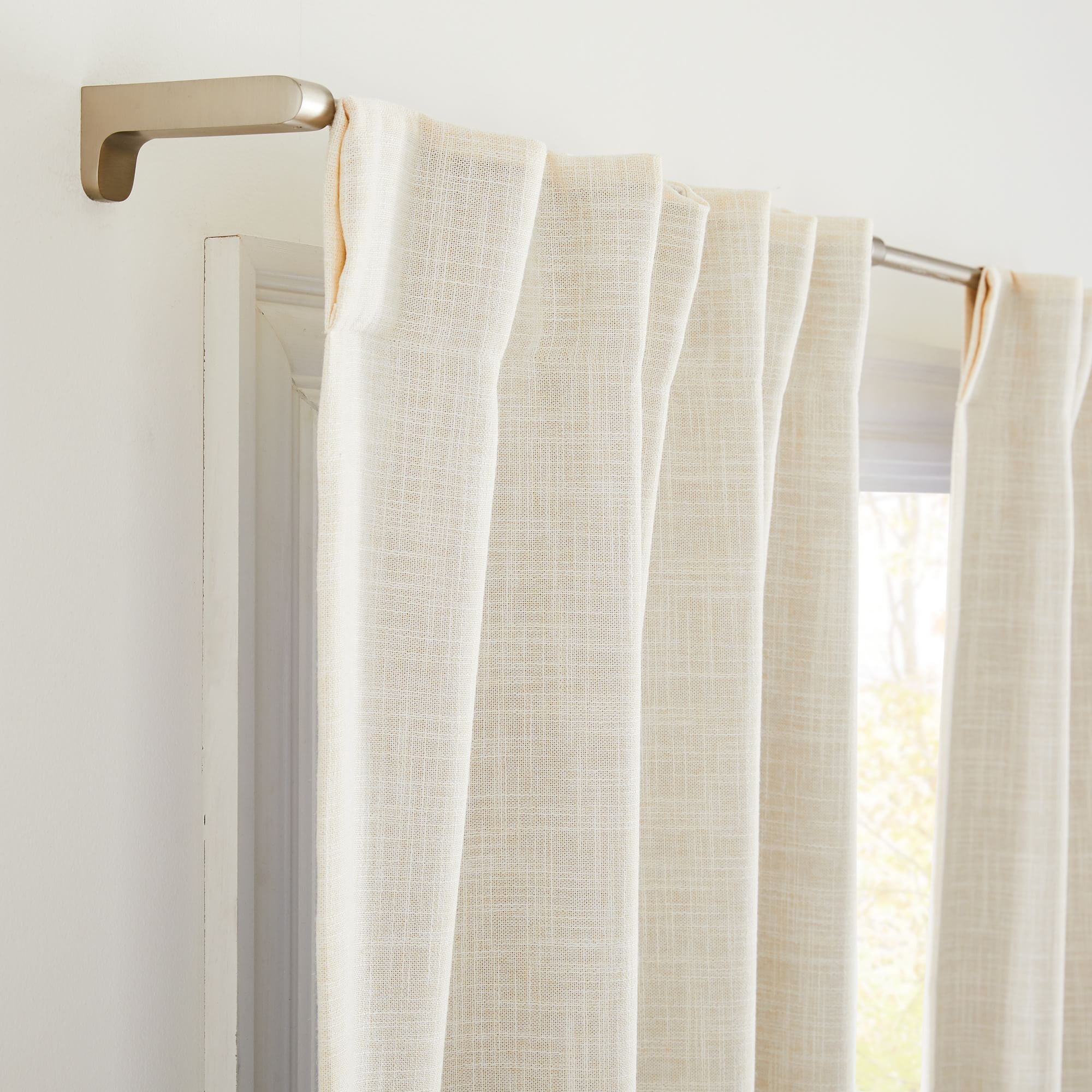 Crossweave Curtain with Blackout Lining, Stone White, 48"x84", Set of 2 - Image 2