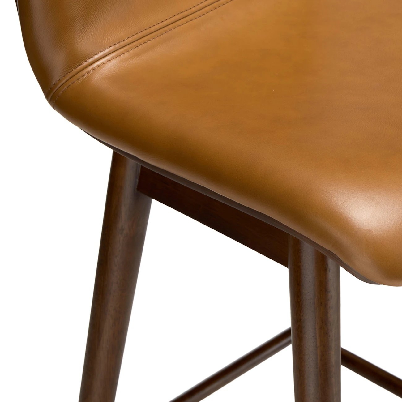 Sede Leather Swivel Bar Stool - Walnut and Toscana Tan - Image 2