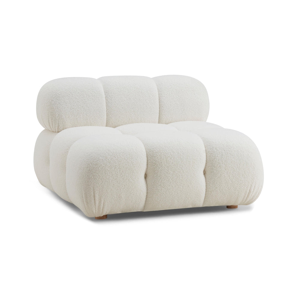 Calliope Cream Vegan Shearling Modular Armless Chair - Image 0