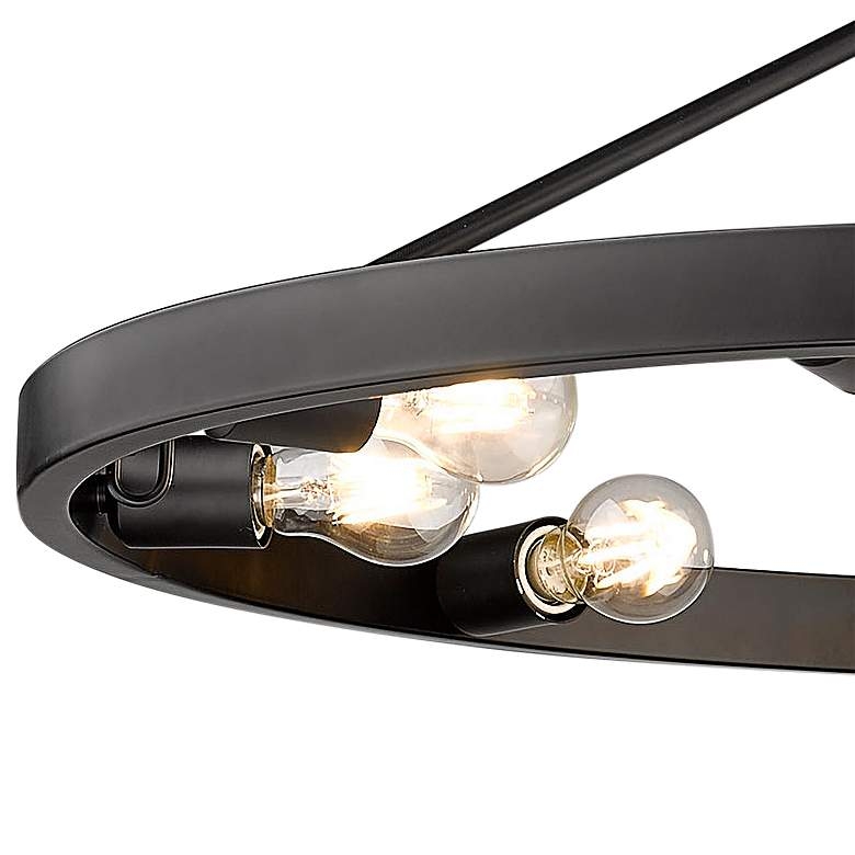 Golden Castile 32" Wide Matte Black 9-Light Ring Ceiling Light - Image 2