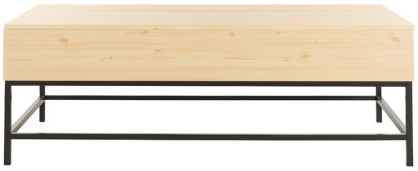 Gina Lift-Top Coffee Table - Light Oak/Black - Safavieh - Image 0