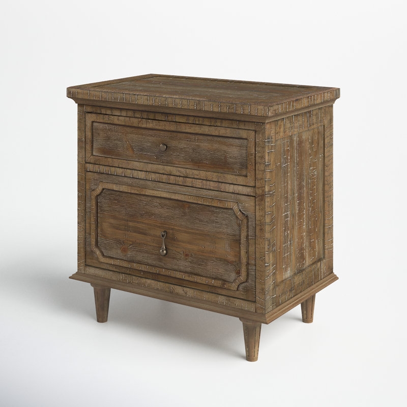 Rahul Rustic Nightstand with USB - Image 3