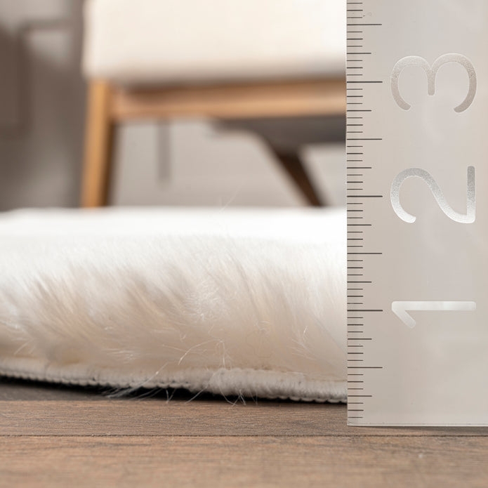 Eline Faux Sheepskin Machine Washable Area Rug - Image 2