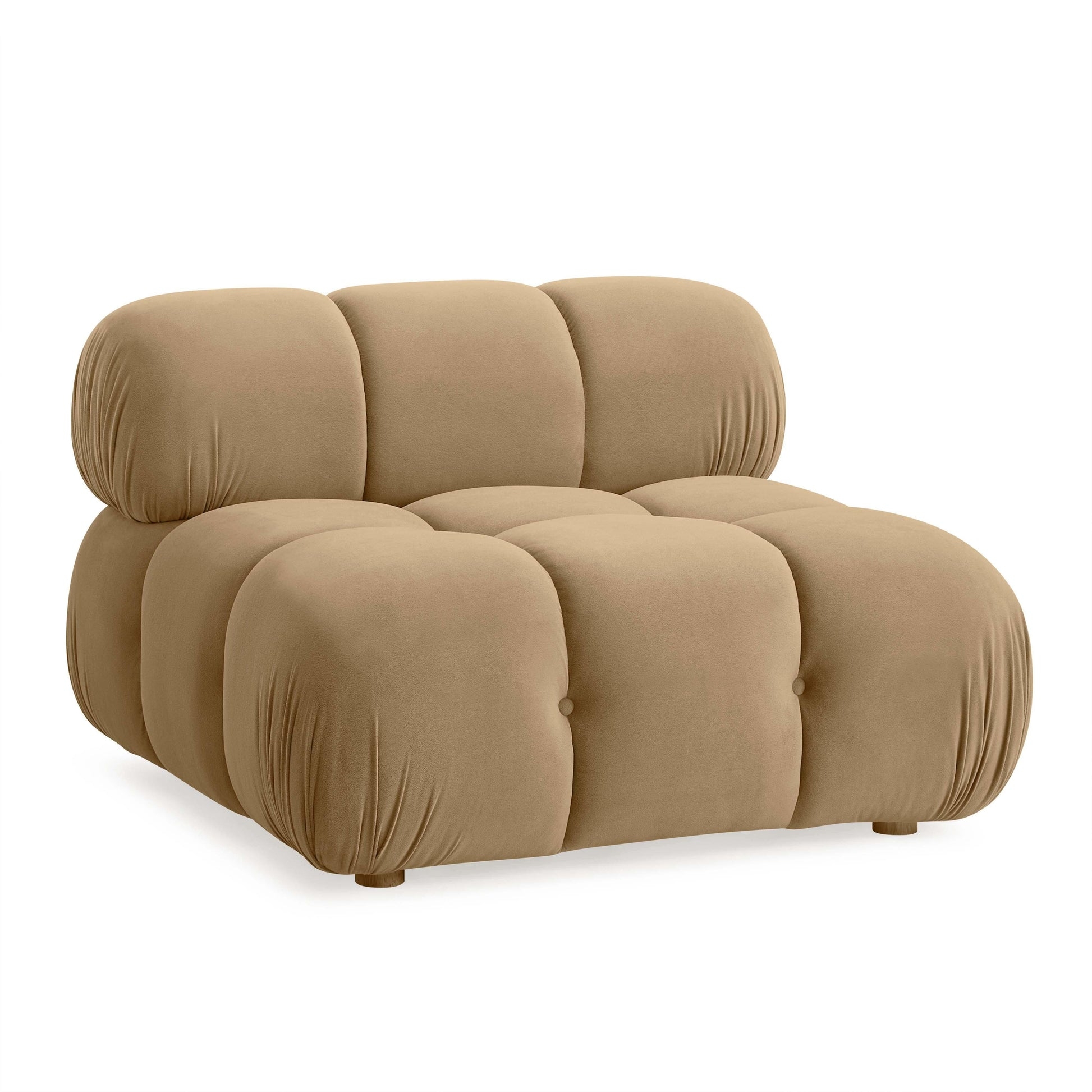 Calliope Cafe Au Lait Performance Velvet Modular Armless Chair - Image 0
