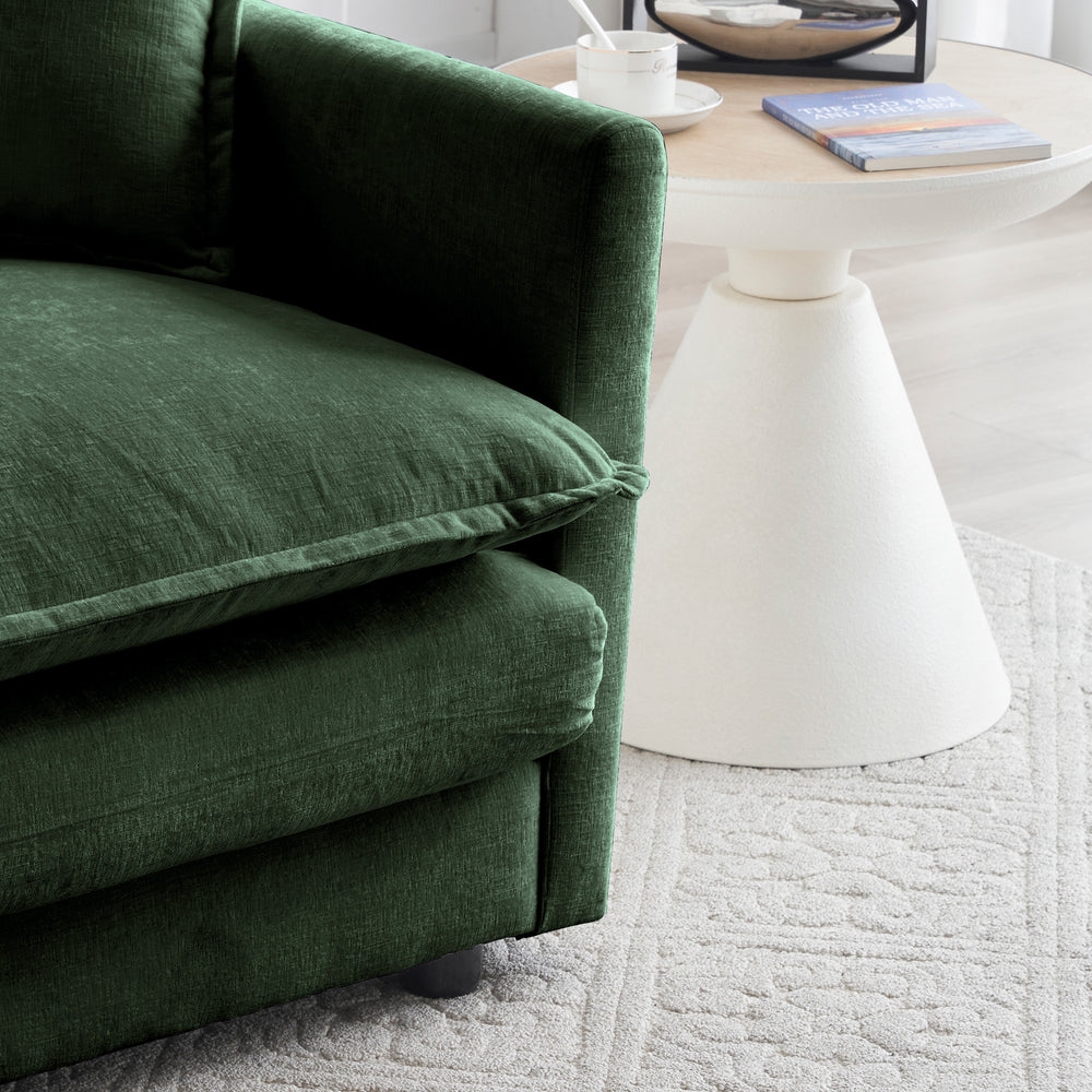 Chenille Modular Cloud Couch with L-Shaped Sectional and Ottoman - Image 7