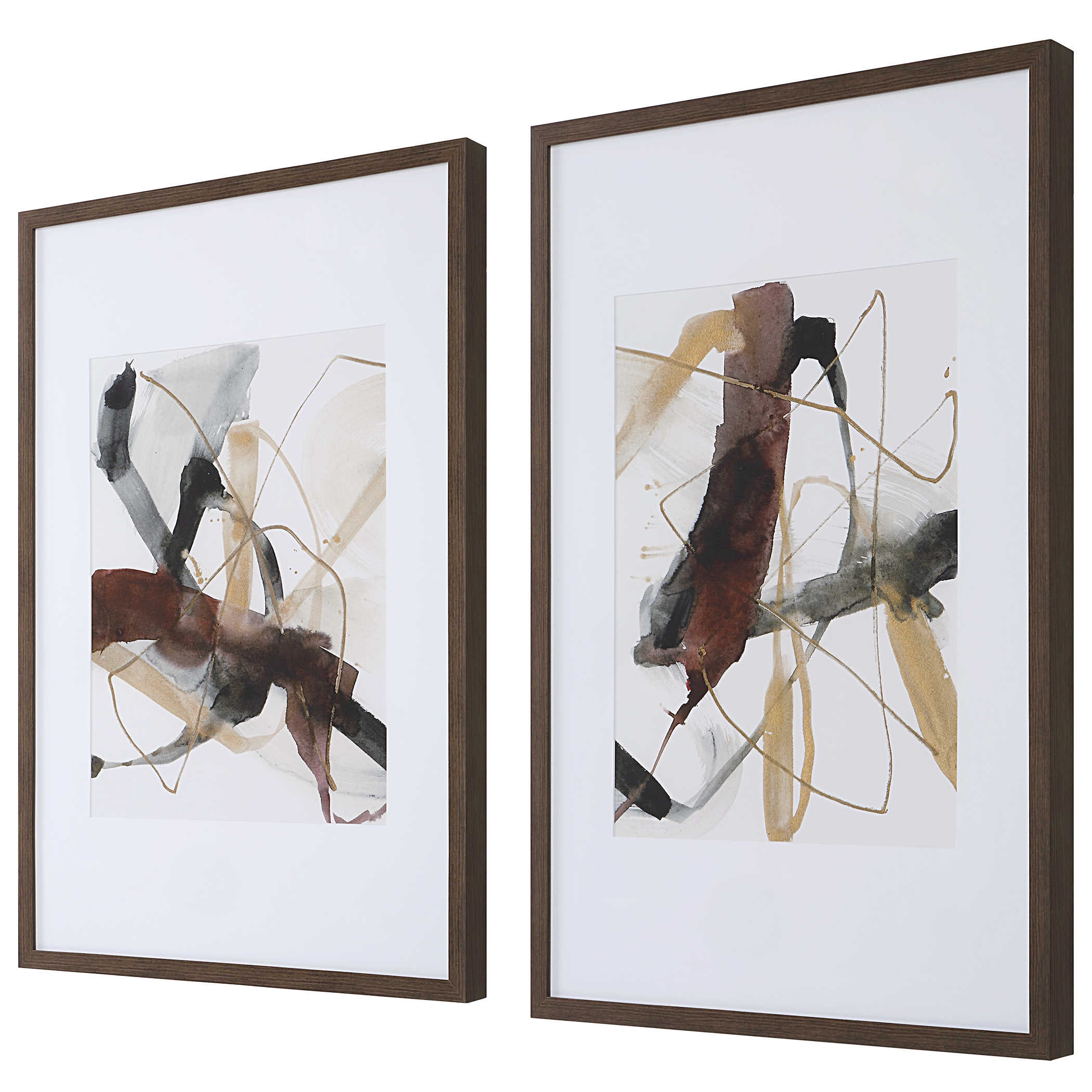Burgundy Interjection Framed Prints, S/2 - Image 3