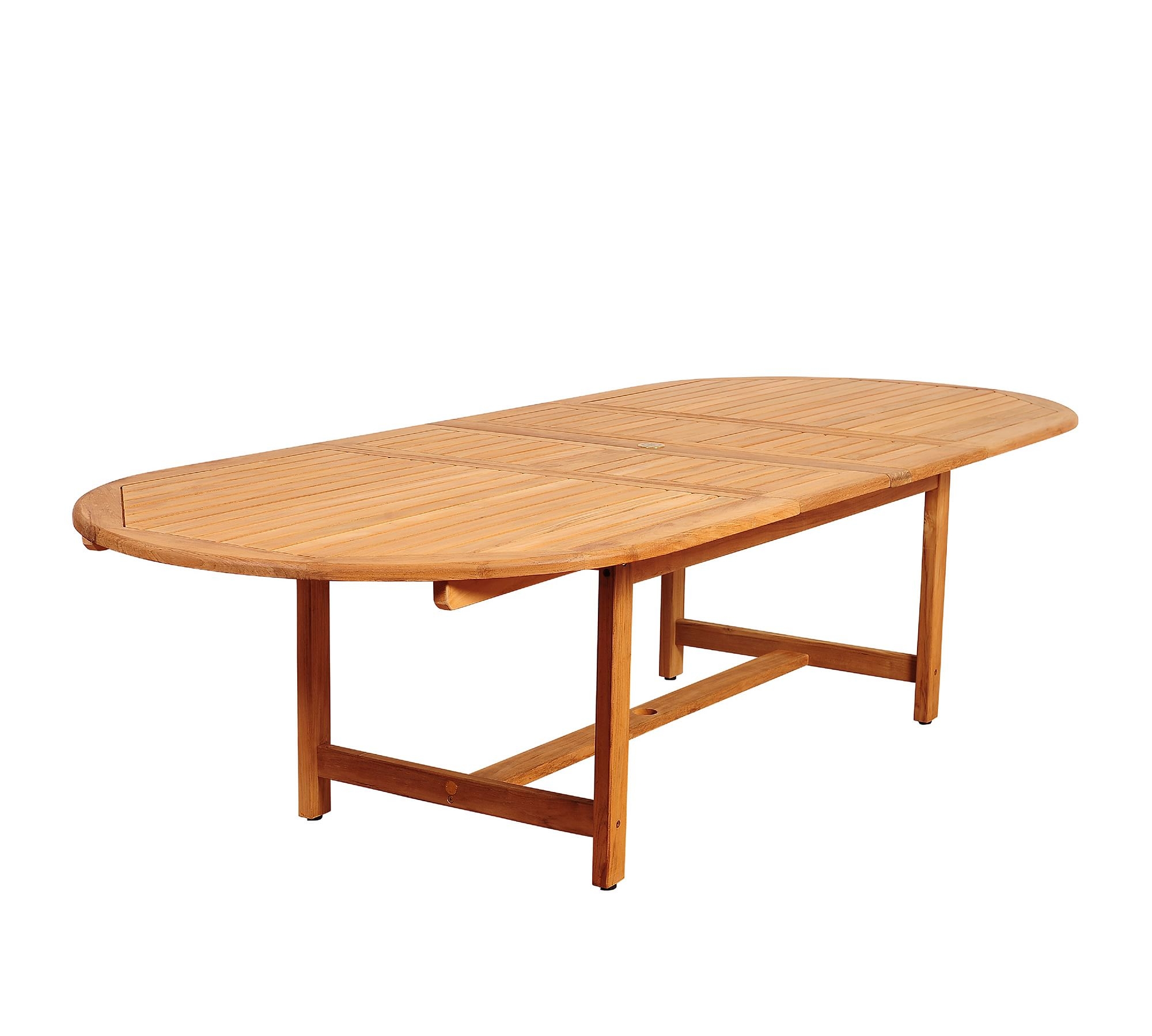 Nassau Extending Teak Oval Outdoor Dining Table, Small 59"-79" - Image 0