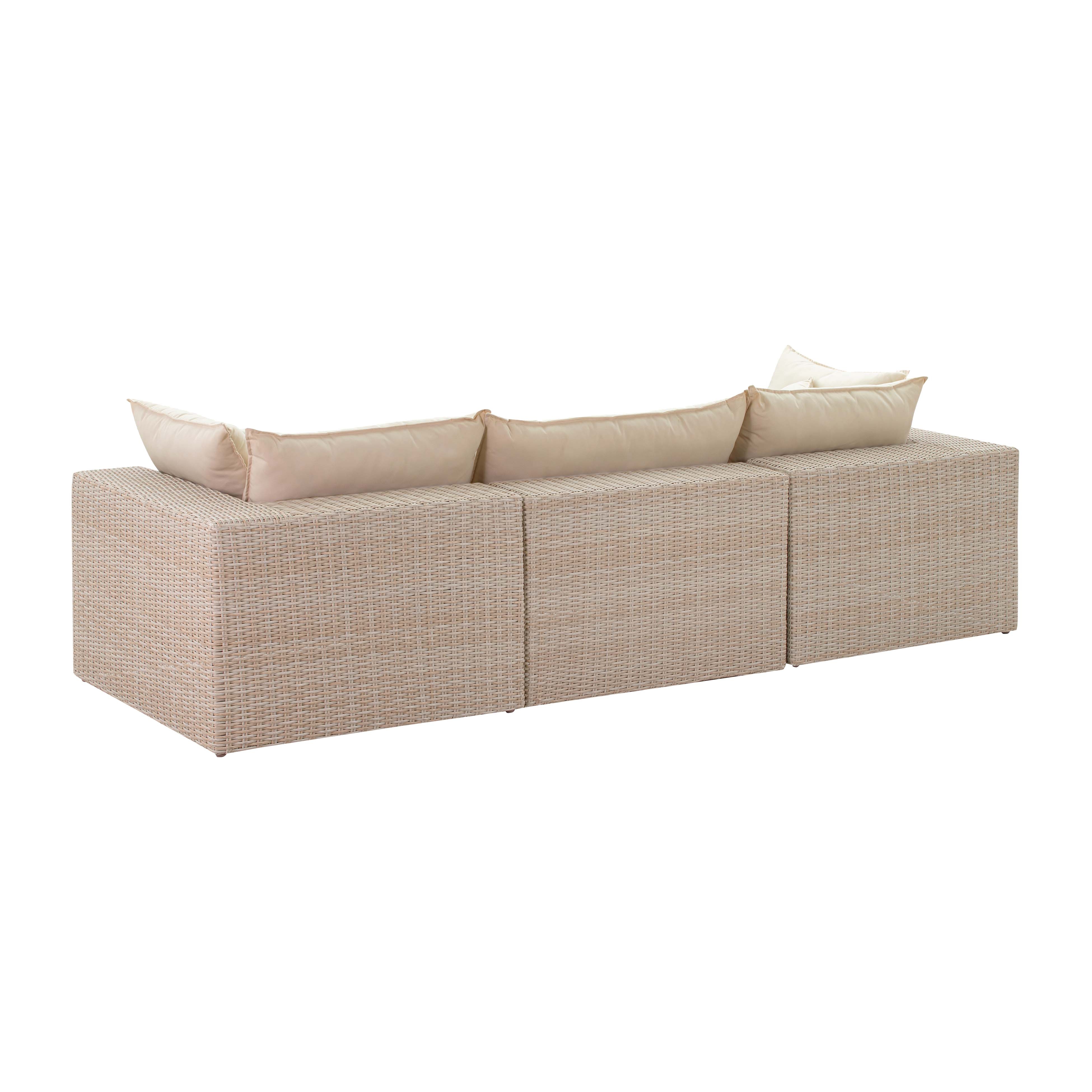 Cali Natural Wicker Outdoor Modular Sofa - Image 4