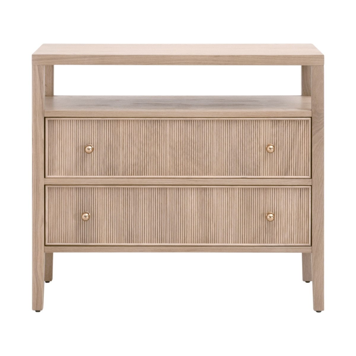 Highland Open Shelf, 2-Drawer Nightstand - Image 0