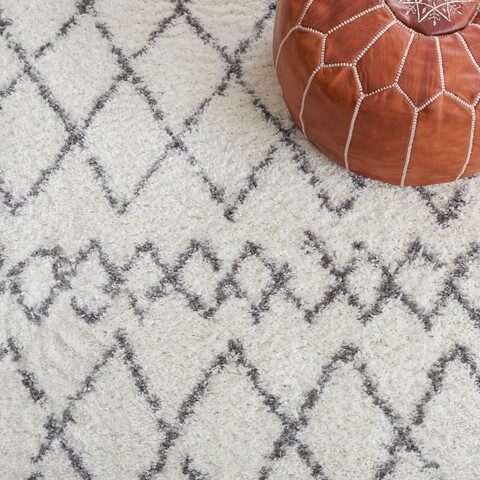 Arlo Home Woven Area Rug, BER165C, Cream/Light Grey,  9' X 12' - Image 3