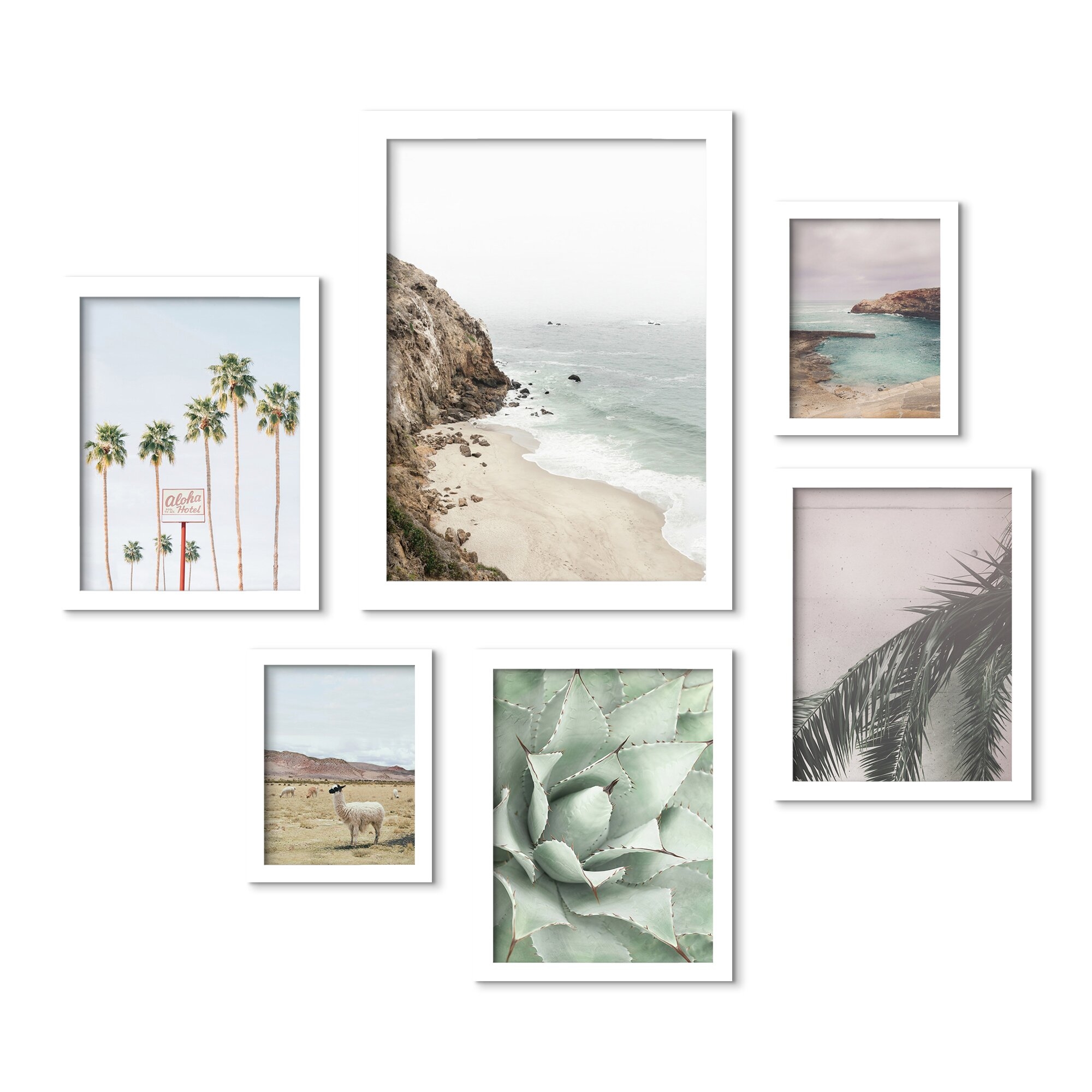 California Coast by Sisi and Seb - 6 Piece Picture Frame Print Set on Paper - Image 0