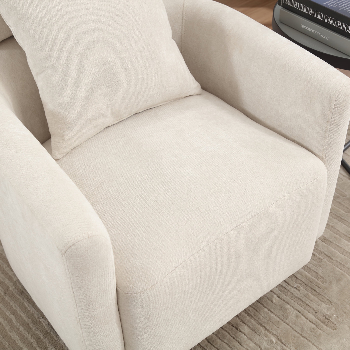 Contour & Co. | Chenille Swivel Ergonomic Accent Chair - Image 3