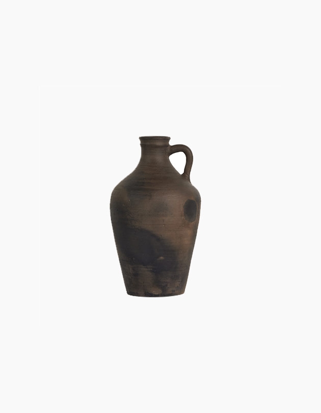 Kamari Vase-Aged Black Ceramic - Image 0