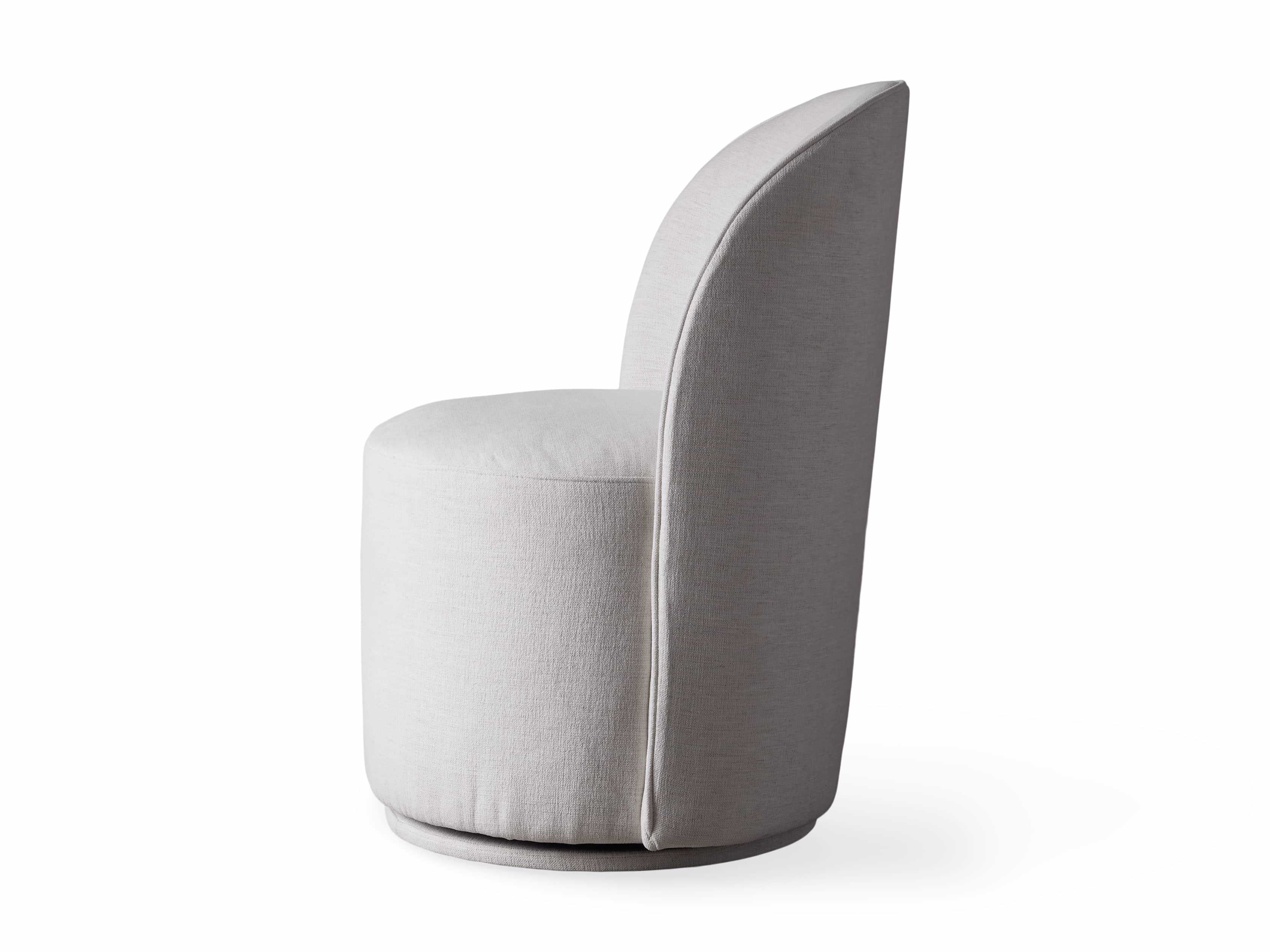 Kira Swivel Dining Chair in Nomad Snow Upholstered White - Image 7