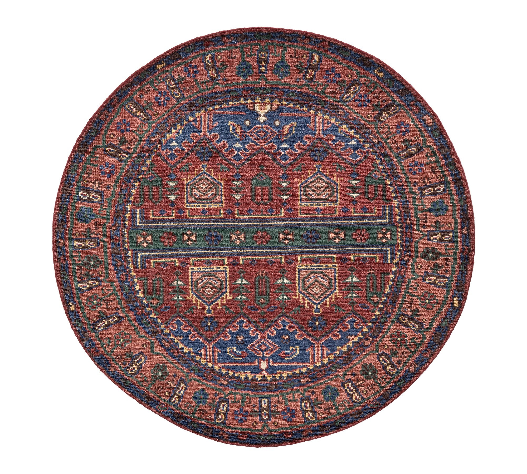 Central Park Blue Indoor 6' x 6' Handmade Rug - Image 0