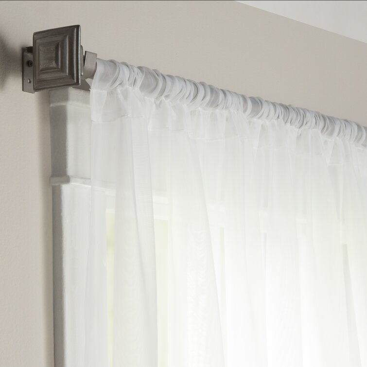Wayfair Basics Solid Sheer Rod Pocket Curtain Panels (Set of 2) - Image 1