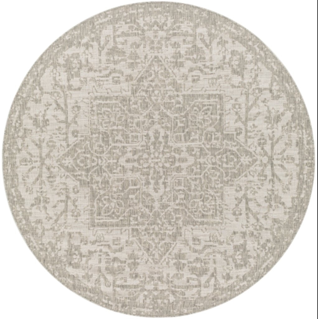 Eagean Beige Outdoor 5'3" x 5'3" Machine Woven Rug - Image 0