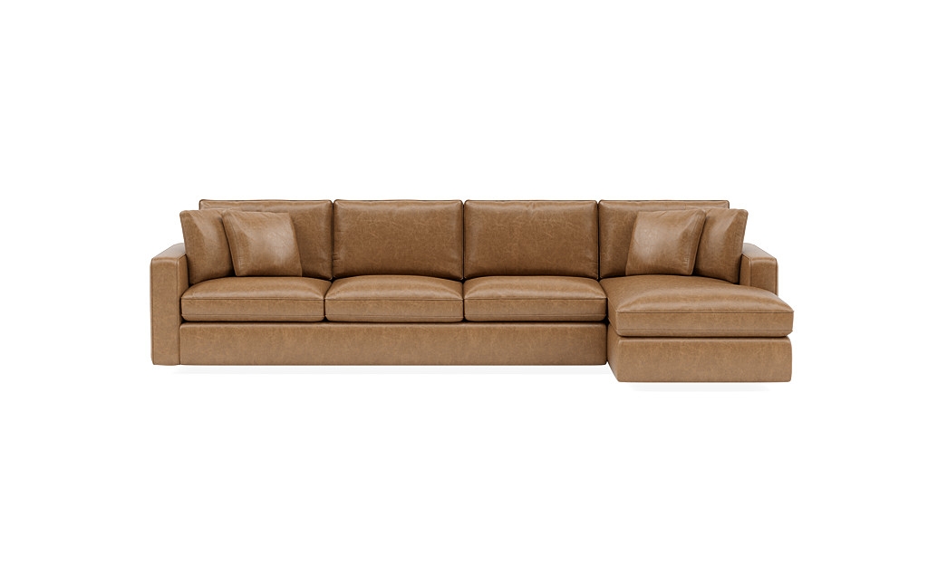James Leather 4-Seat Right Chaise Sectional - Image 0