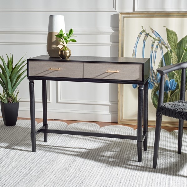 Estella 2 Drawer Console Table - Black - Safavieh - Image 1