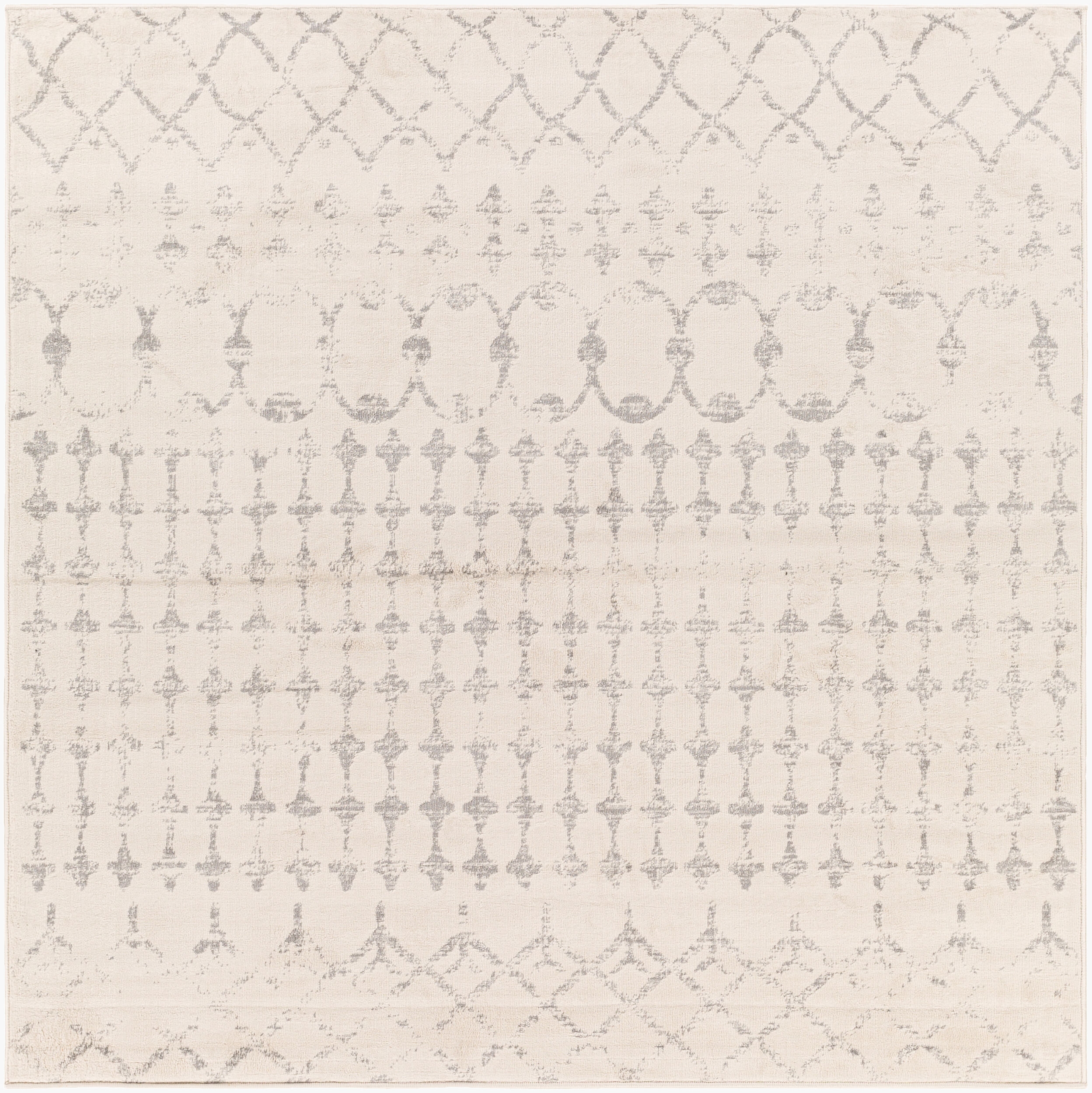 Roma Beige Indoor 7'10" x 7'10" Machine Woven Rug - Image 0