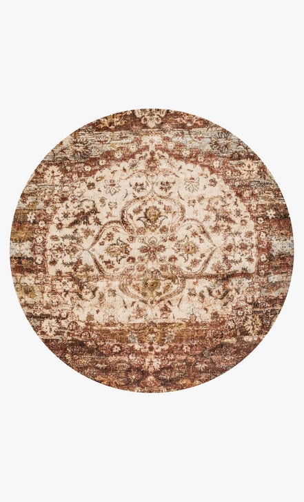 Loloi Anastasia Rust / Ivory 5'-3" x 5'-3" Round - Image 0